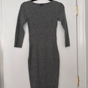Gap Heather Grey Sweater Dress 3/4 Sleeves